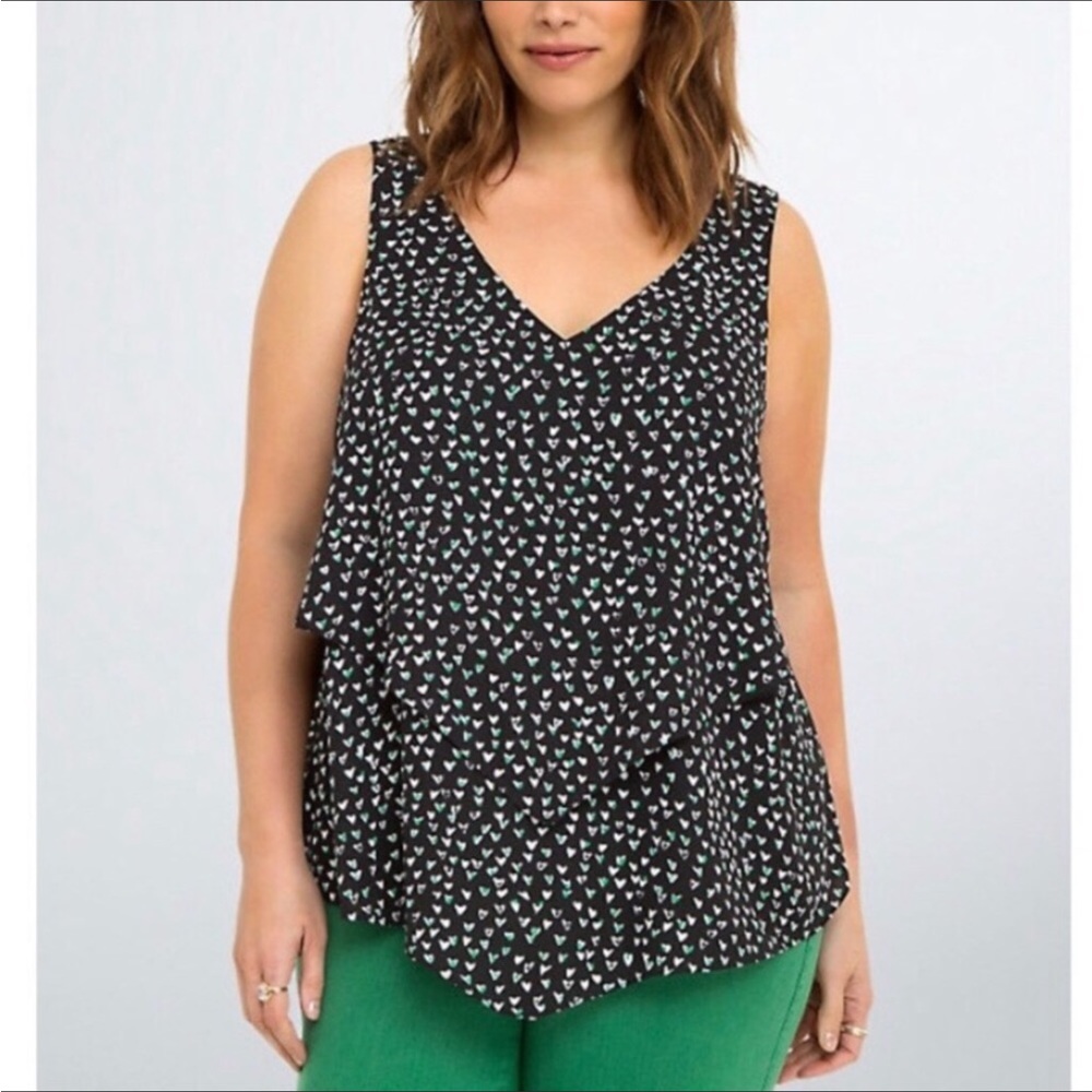 Torrid Heart Georgette Layered Tank Top 1X